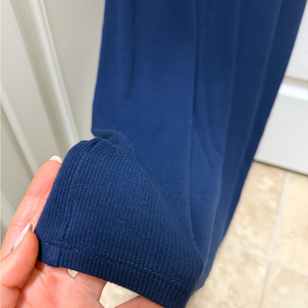 French Connection Navy Ribbed Button-Front Top - Picture 8 of 10